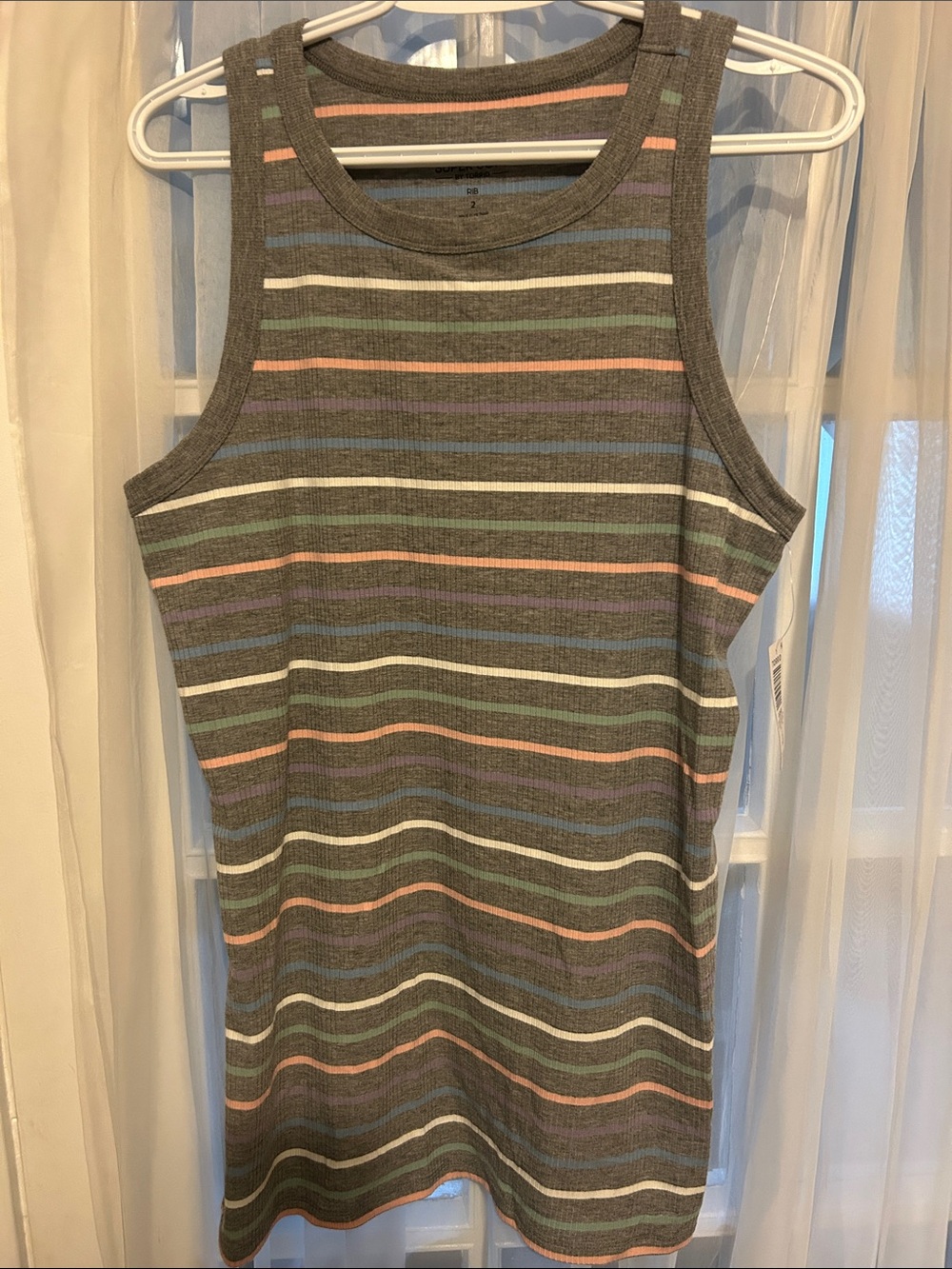Women's torrid super soft striped ribbed tank size 2